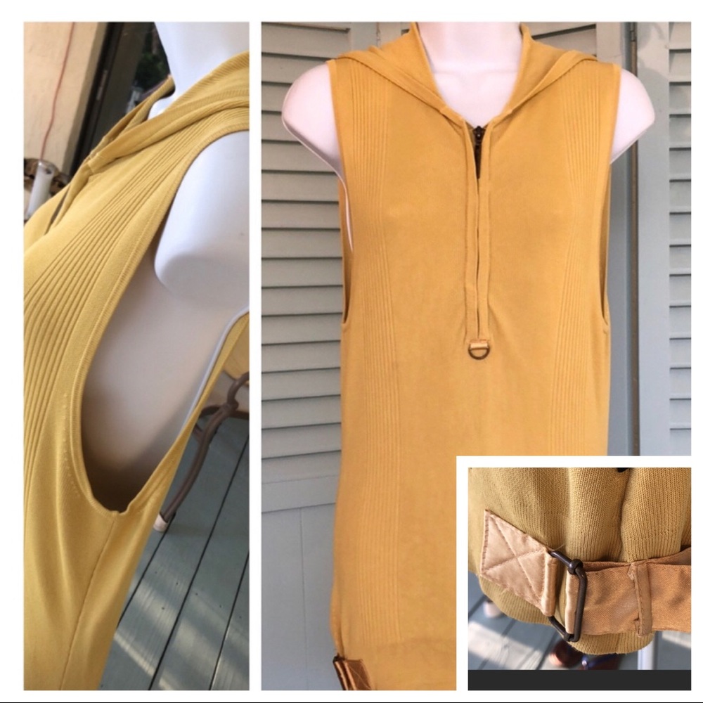 BCBG Y2K SLEEVELESS KNIT HOODIE•sz S - Picture 3 of 17